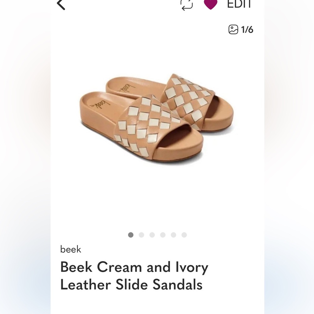 Beek Tan and Cream Woven Leather Sandals